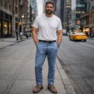 NWT: John Varvatos Blue Hemp Blend Lightweight Pants Size 56